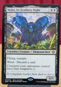 Maha, Its Feathers Night #0100 -Bloomburrow - Regular NM - Image 1