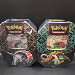 FACTORY SEALED-NEW- Pokemon TCG Paldean Fates Great Tusk & Iron Treads ex Tin - Image 1