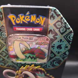 FACTORY SEALED-NEW- Pokemon TCG Paldean Fates Great Tusk & Iron Treads ex Tin - Image 4