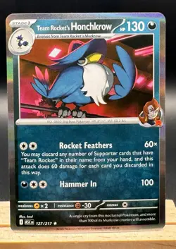 Team Rocket’s Honchkrow 127/217 Holo Rare Ascended Heroes Pokemon TCG NM - Image 1