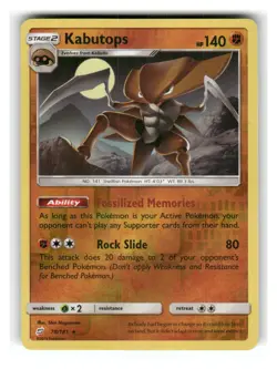Kabutops 78/181 Rare Team Up Pokemon Reverse Holo Lightly Played - Image 1