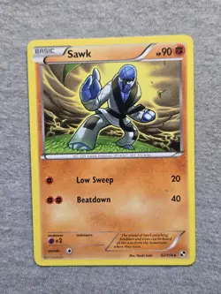 Sawk 62/114 Rare Black & White Pokemon 2011 - Image 1