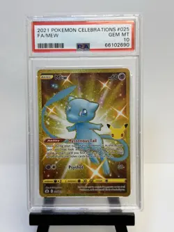 Pokemon Mew Full Art Holo Secret Rare 025/025 Celebrations PSA 10 - Image 1