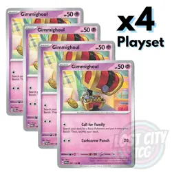 x4 Gimmighoul 087/182 (Playset) - Paradox Rift- x4 Playset Pokemon TCG NM - Image 1