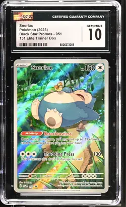 2023 POKEMON SVP EN-SV BLACK STAR PROMO #051 SNORLAX CGC 10 GEM MINT - Image 1
