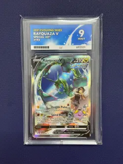 2021 Pokemon Evolving Skies Rayquaza V Special Art #194/203 ACE Graded 9 Mint - Image 2