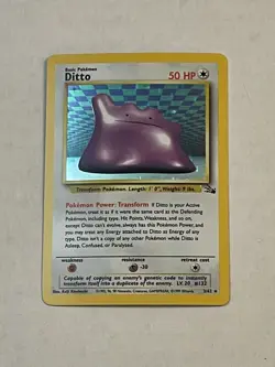 VTG Pokemon TCG Ditto 3/62 Fossil Set Holo Rare Unlimited WOTC 1999 LP - Image 3