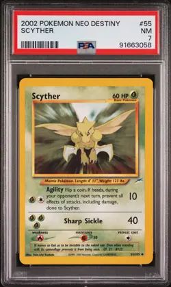 2001 Pokemon Neo Destiny Scyther #55/105 PSA 7 Near Mint - Image 2