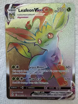 Pokemon TCG Leafeon VMAX 204/203 - Evolving Skies Secret Rare NM - Image 1