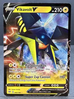VIKAVOLT V 060/189 ULTRA RARE HOLO DARKNESS ABLAZE SWSH03 POKEMON NEAR MINT NM - Image 1