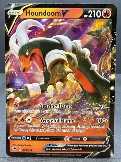 HOUNDOOM V 021/189 ULTRA RARE HOLO DARKNESS ABLAZE SWSH03 POKEMON NEAR MINT NM - Image 1
