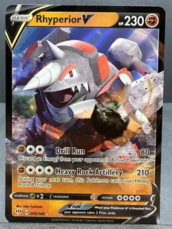 RHYPERIOR V 095/189 ULTRA RARE HOLO DARKNESS ABLAZE SWSH03 POKEMON NEAR MINT NM - Image 1