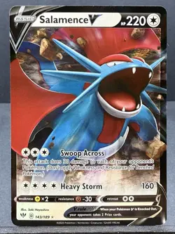 SALAMENCE V 143/189 ULTRA RARE HOLO DARKNESS ABLAZE SWSH03 POKEMON NEAR MINT NM - Image 1