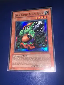 Yugioh Card TCG Toon Goblin Attack Force DL7-EN001 Super Rare Unlimited Ed LP - Image 1