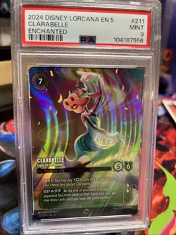 2024 DISNEY LORCANA EN 5-ENCHANTED #211 CLARABELLE - LIGHT ON HER HOOVES PSA 9 - Image 1