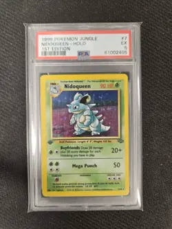 1999 Jungle 1st Nidoqueen 7/64 PSA 5 EX Holo Pokemon Card TCG CGC WOTC - Image 1