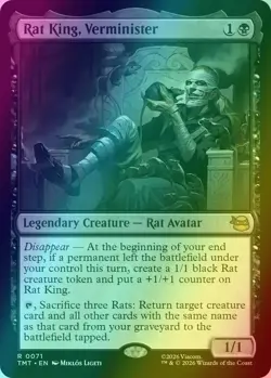 MTG Rat King Verminster TMNT Foil Teenage Mutant Ninja Turtles Magic Card - Image 1