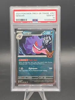 Gengar Trick or Trade 2024 Cosmos Holo Card PSA 10 - Image 1