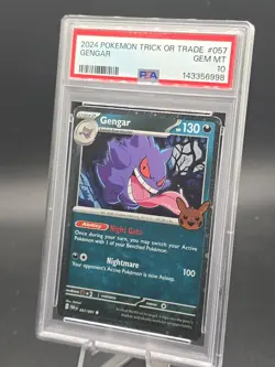 Gengar Trick or Trade 2024 Cosmos Holo Card PSA 10 - Image 2
