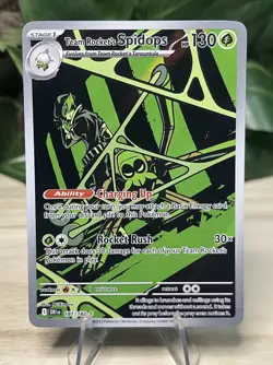 Team Rocket’s Spidops 187/182 Illustration Rare Destined Rivals Pokemon Card NM+ - Image 1