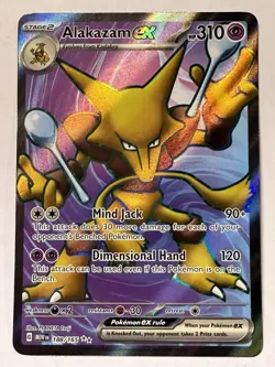 Pokemon Alakazam EX Holo Ultra Rare TCG Scarlet and Violet 151 Card 188/165 - Image 1