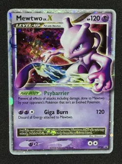 HOLO BLEED Mewtwo LV.X #DP28 2008 Pokemon Diamond & Pearl Black Star Promo Card - Image 2
