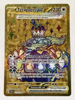 Pokemon TCG Terapagos EX 173/142 Stellar Crown Hyper Rare Gold Holo Card - Image 1