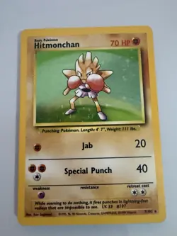Pokemon Base Set Holo 3 Card Lot Hitmonchan LP, Hitmonchan MP, Magneton HP - Image 2