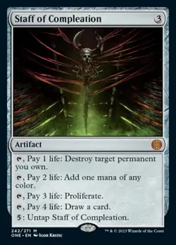 MTG Staff of Compleation - Foil, NM-Mint, English Phyrexia: All Will Be One - Image 1