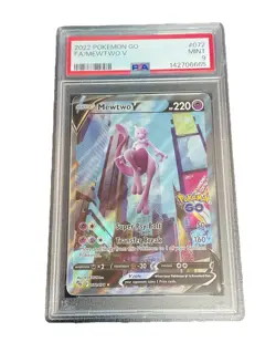 Pokemon Mewtwo V (Alternate Full Art) 072/078 Pokemon GO Holo PSA 9 - Image 1