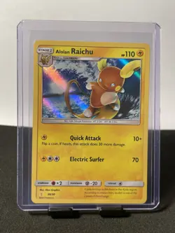 Pokemon TCG Alolan Raichu 30/30 Holo NM - Image 1