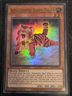 Yugioh Amazoness Baby Tiger LDS1-EN023 Ultra Rare 1st Ed Green NM - Image 1