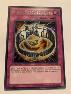 Yu-Gi-Oh! Nordic Relic Megingjord STOR-EN088 1st Ed Secret Rare LP/MP (photos) - Image 1