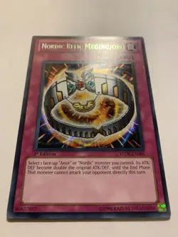 Yu-Gi-Oh! Nordic Relic Megingjord STOR-EN088 1st Ed Secret Rare LP/MP (photos) - Image 2