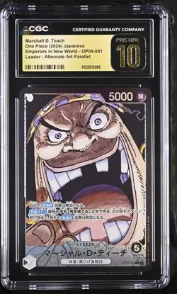 CGC 10 Pristine One Piece Marshall D. Teach OP09-081 Leader Alt Art Parallel Jpn - Image 1