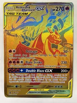 Pokemon TCG Reshiram & Charizard GX SM247 Holo Card - Image 1