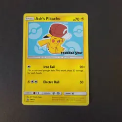 Pokemon Card TCG: Ash's Pikachu SM113 - Black Star Promo - Image 1