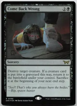 Come Back Wrong (0086) Prerelease Cards 86 NM R - Image 1