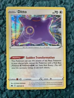 DITTO 107/159 Crown Zenith - RARE Holo Pokemon Card- NM - Image 1