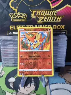 Pokemon TCG Victini 023/195 Silver Tempest Reverse Holo Rare Card - Image 1