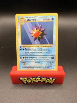 Pokemon Card - Starmie Base Set (Shadowless) 64/102 Common 1st Edition MP-c - Image 1