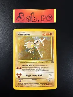 MP Condition Hitmonlee Holo Rare Fossil 7/62 Pokemon Card - Image 1