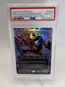 2025 MTG Magic Marvel Spectacular Spider-Man Borderless Foil #239 0239 PSA 10 - Image 1
