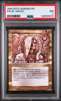PAVEL MALIKI Legends PSA 7 Vintage MTG [Nostalgium] - Image 1