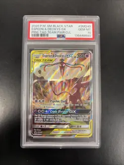 Pokemon TCG Espeon & Deoxys GX Tag Team SM240 PSA 10 - Image 1