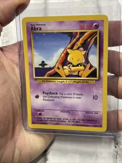 Pokemon TCG Abra Base Set 43/102 Regular Unlimited Common NM Near Mint Vintage - Image 1