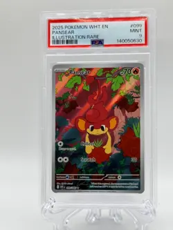2025 PANSEAR POKEMON WHITE FLARE ILLUSTRATION RARE #99 PSA 9 - Image 2