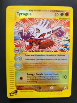 Tyrogue 63/147 Aquapolis 2002 Reverse Holo Pokemon Card TCG Tomokazu Komiya - Image 1