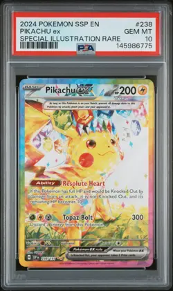 2024 POKEMON SSP EN-SURGING SPARKS SPECIAL ILLUSTRATION RARE PIKACHU EX PSA 10 - Image 1