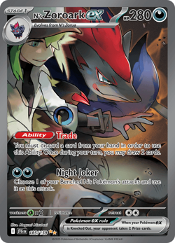 Pokemon TCG N's Zoroark ex 185/159 Full Art Ultra Rare Journey Together NM/M - Image 1